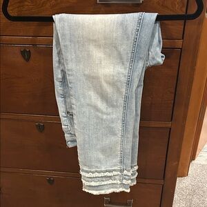 Charlie B Blue Frayed Hem Women Jeans